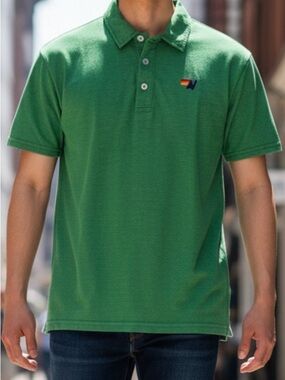 Aviator Nation Green Polo with Embroidered Logo UNISEX Size Small